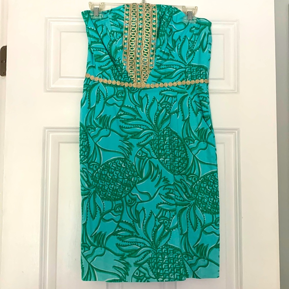 Lilly Pulitzer Vintage Strapless Dress with Pockets